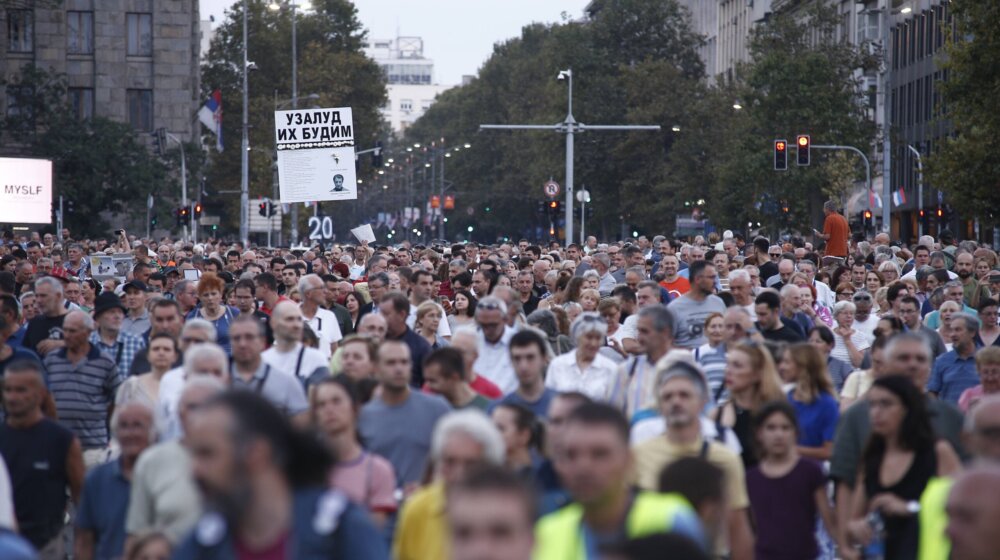20. protest 'Srbija protiv nasilja' ispred RTS-a
