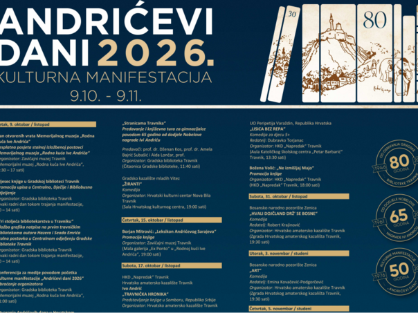 "Andrićevi dani" uz tri značajna jubileja i bogat kulturni program