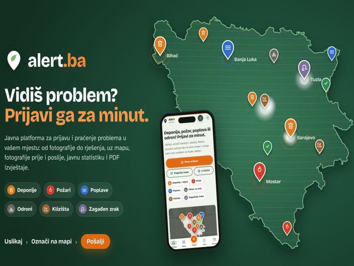 BiH dobila Alert.ba sistem, građani jednim klikom prijavljuju deponije, požare, zagađenja zraka
