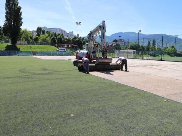 Bolji uslovi za mlade sportiste: Obnavlja se pomoćni teren stadiona na Koševu