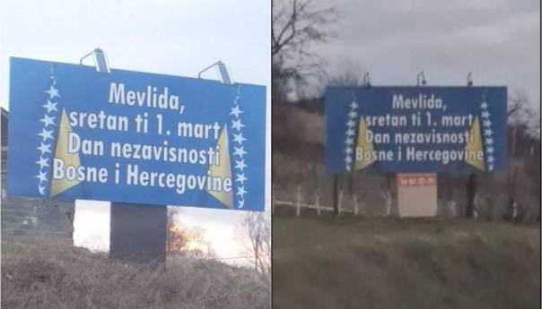 Direktorici koja je kaznila učenike zbog proslave Dana državnosti BiH na bilbordu čestitali 1. mart