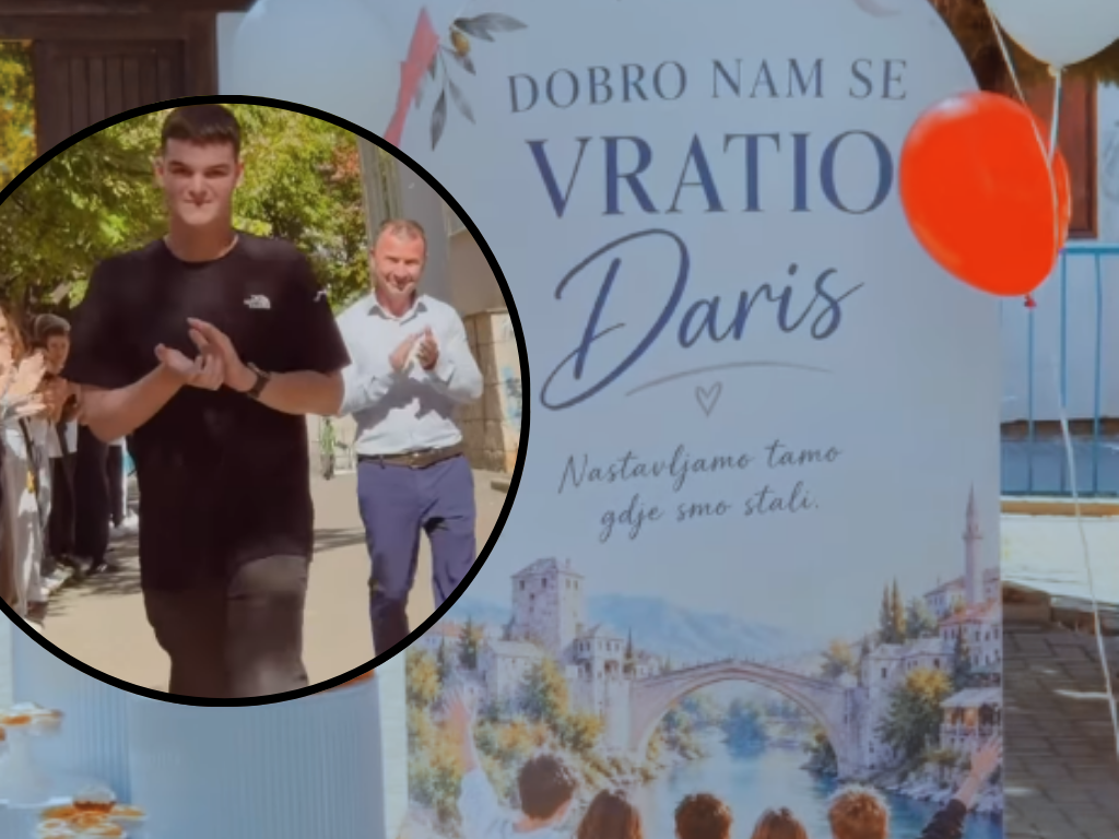 Dirljiv doček: Dječak koji je ujedinio Mostar se nakon liječenja vratio u školu