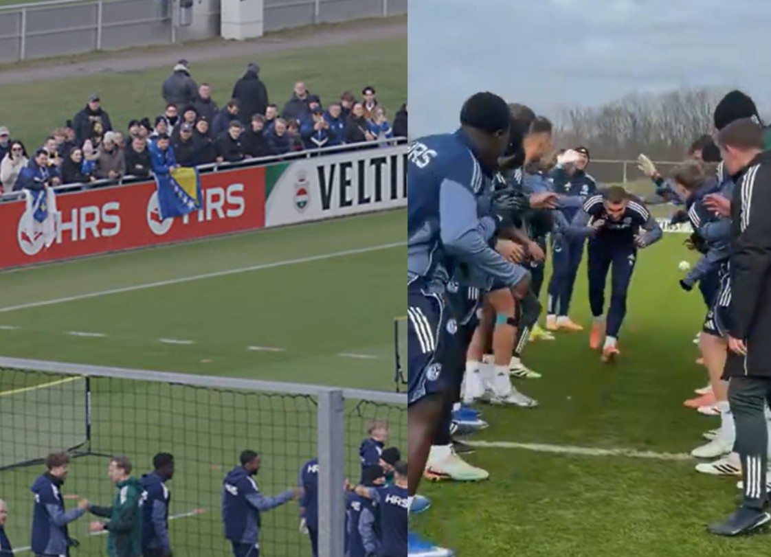 Džeko dočekan na poseban način: Saigrači ga "tukli" kroz špalir