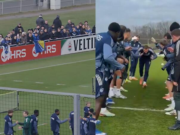 Džeko dočekan na poseban način: Saigrači ga "tukli" kroz špalir