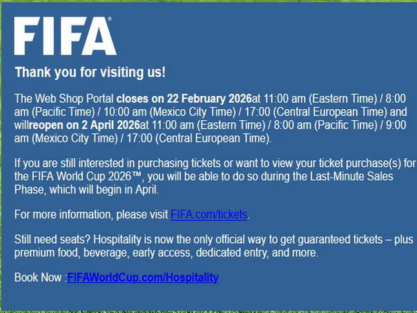 Zadnji termin: FIFA sutra kreće s prodajom ulaznica za Svjetsko prvenstvo