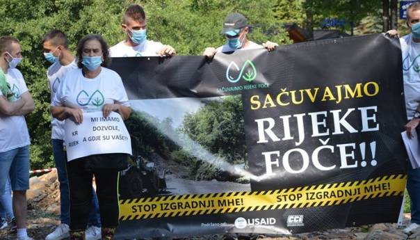 Fočaci protestovali protiv izgradnje mini hidroelektrana na rijekama