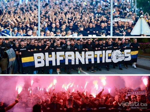 "Gore" i nebo i zemlja: Vatreni korteo BH Fanaticosa krenuo na Bilino polje
