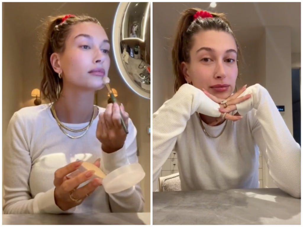 Hailey Bieber pokazala kako postići prirodan izgled lica bez četkica i komplikacija