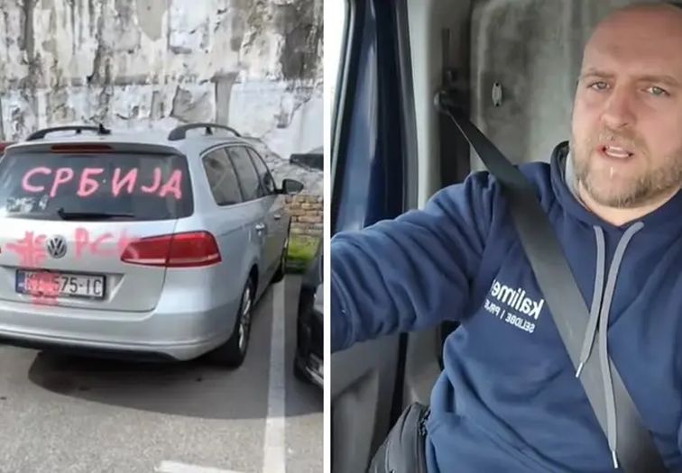 Hrvatskom tiktokeru uništen i išaran automobil u Novom Sadu
