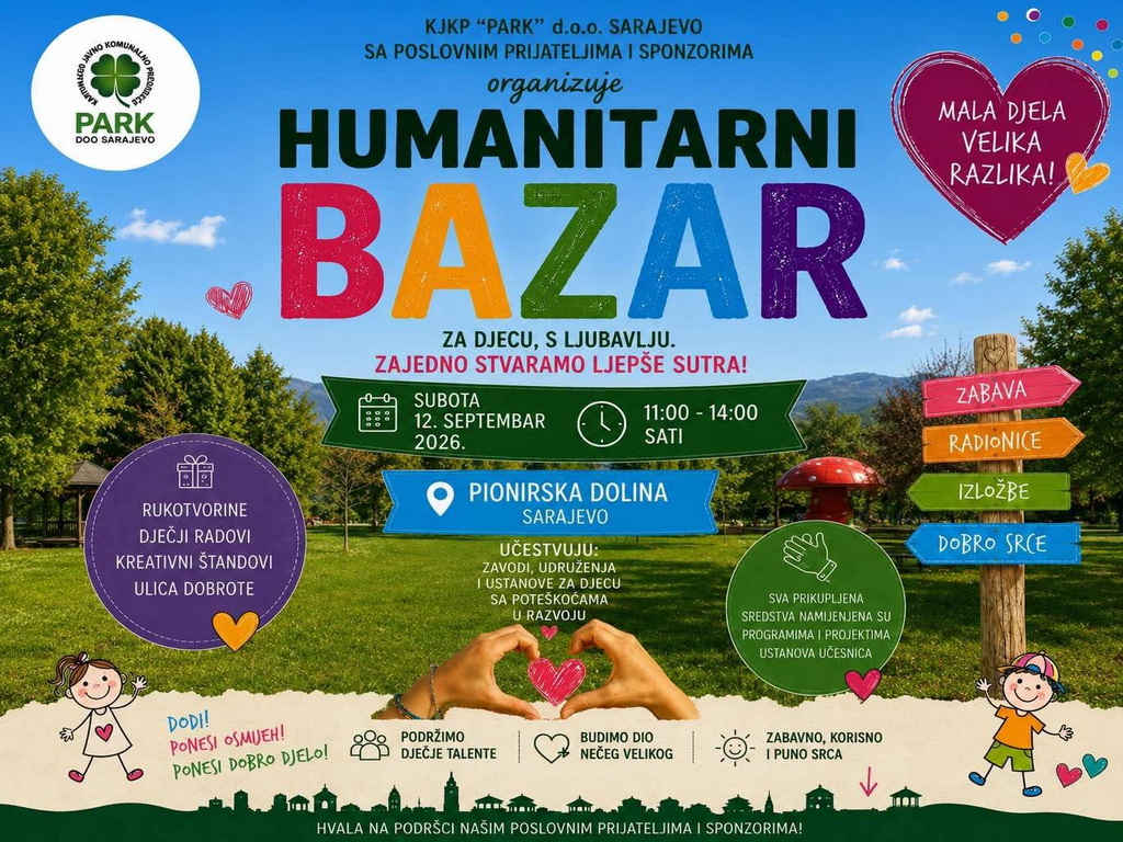 Humanitarni bazar u Pionirskoj dolini: "Za djecu s ljubavlju, zajedno stvaramo ljepše sutra"