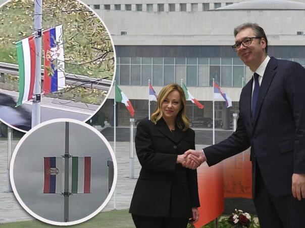 Italijanska premijerka stigla u Beograd, tamo je greškom dočekali s mađarskim zastavama