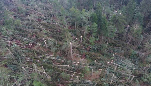 Jak vjetar uzrokovao značajnu štetu na Goliji