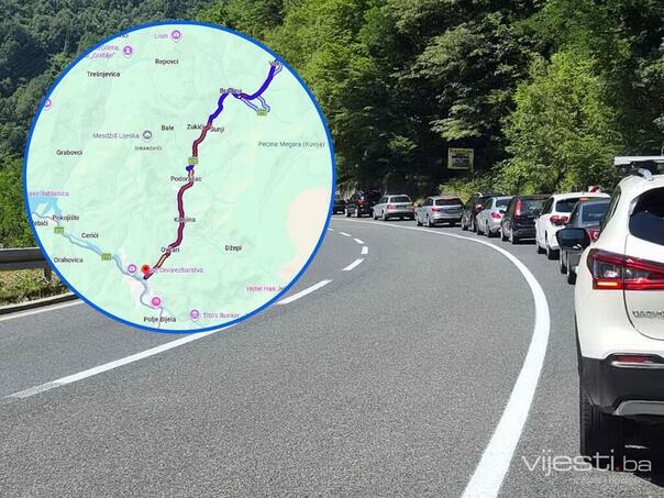 Kilometarske kolone pred Konjicom i Jablanicom