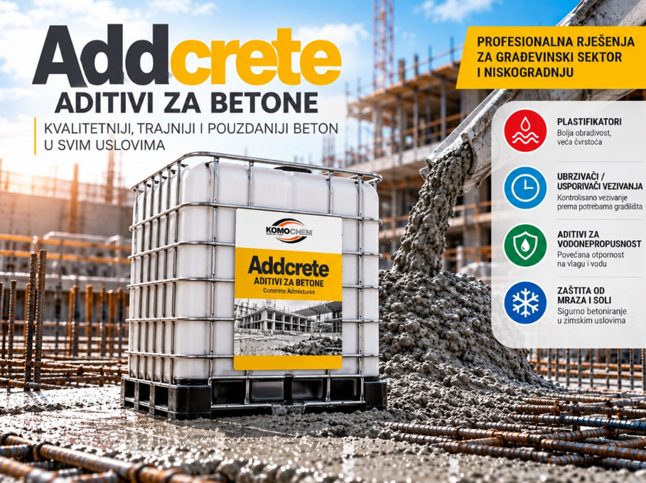Ključna karika u niskogradnji i građevinarstvu: Kako Addcrete aditivi za betone osiguravaju vrhunske performanse objekata