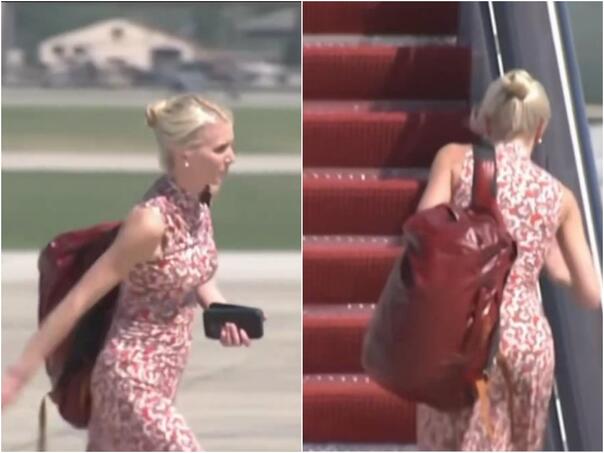 Ko je tajanstvena žena s crvenom torbom u Trumpovom avionu