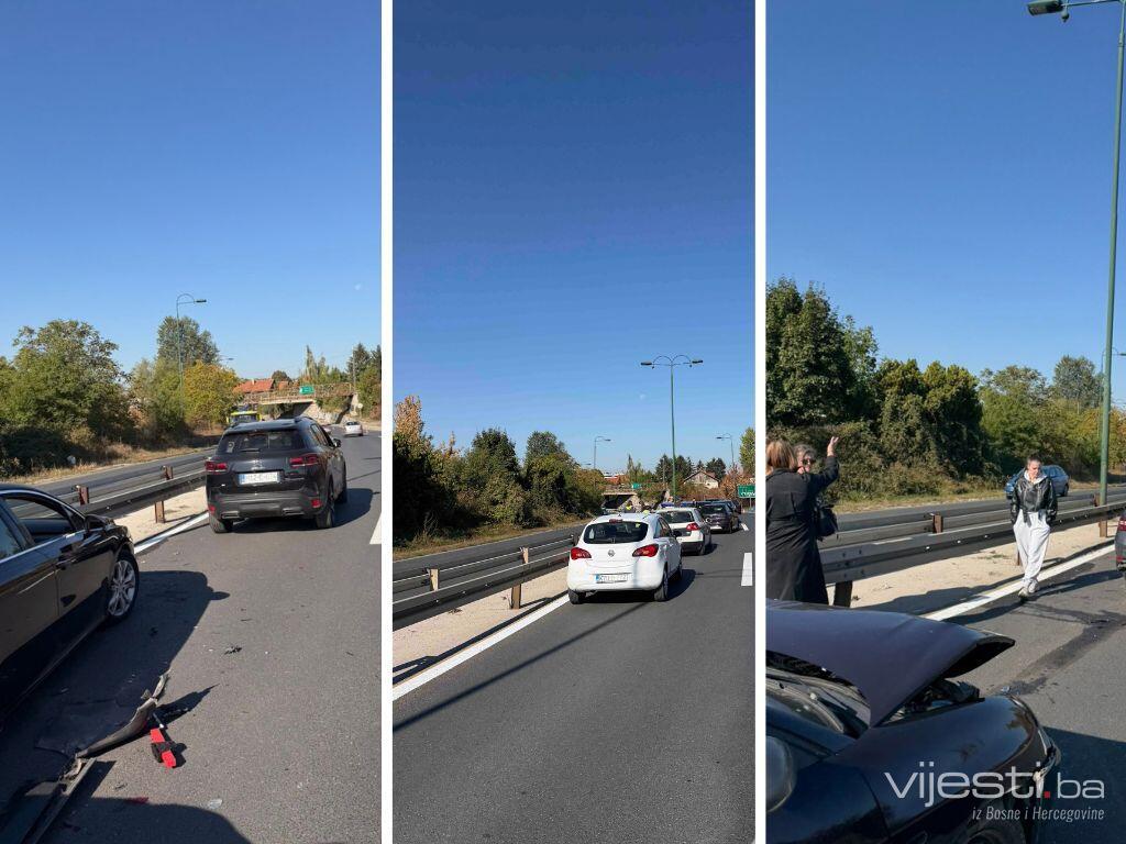 Lančani sudar četiri automobila na brzoj cesti prema Blažuju