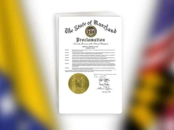 Maryland proglasio 1. mart Danom bosansko-američkih naroda