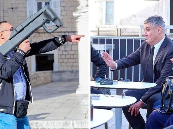 Milanović pio kafu u centru grada, a pored njega stajao čovjek s antidron puškom