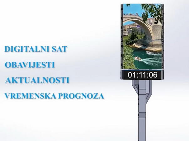 Mostar: Ispred zgrade Projektant stiže moderni digitalni sat