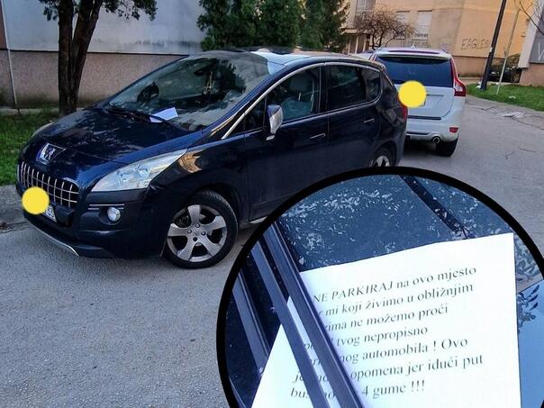 Mostarci ostavili prijeteću poruku na automobilu, fotografija izazvala polemiku