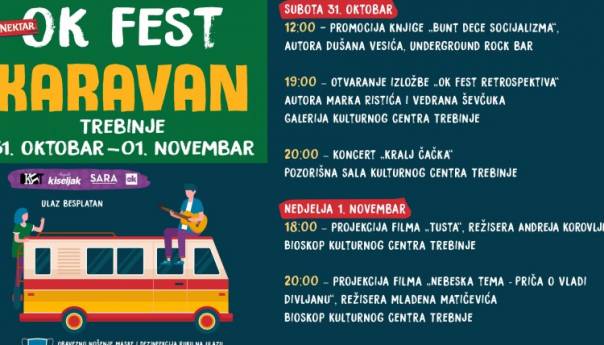 Nektar OK Fest karavan u Trebinju 31. oktobra i 1. novembra