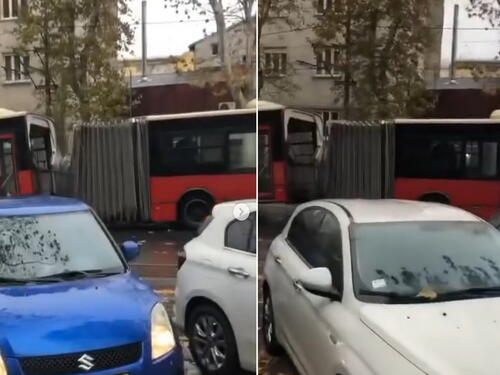 Nesvakidašnja nesreća u Beogradu: Prepolovio se gradski autobus
