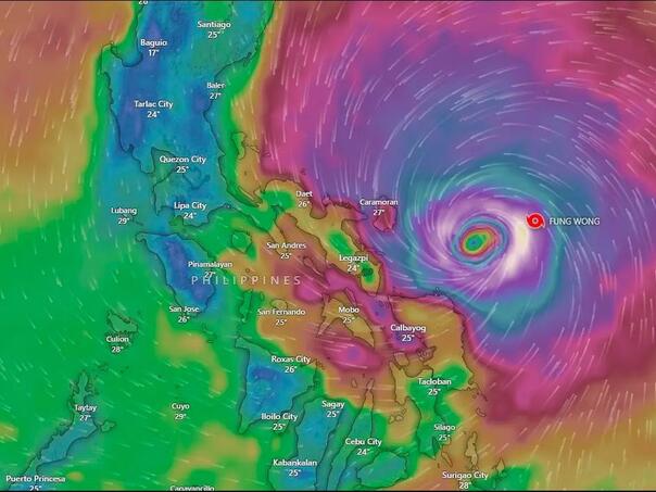 Novi supertajfun Fung-wong prijeti Filipinima: Vjetrovi do 185 km/h