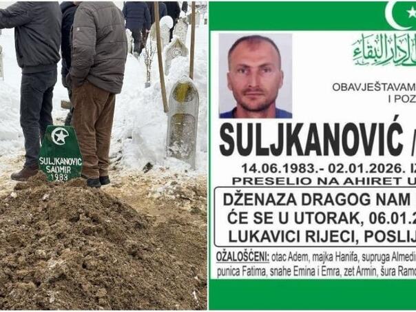 Obavljen ukop Sadmira Suljkanovića koji je nastradao u Dubrovniku