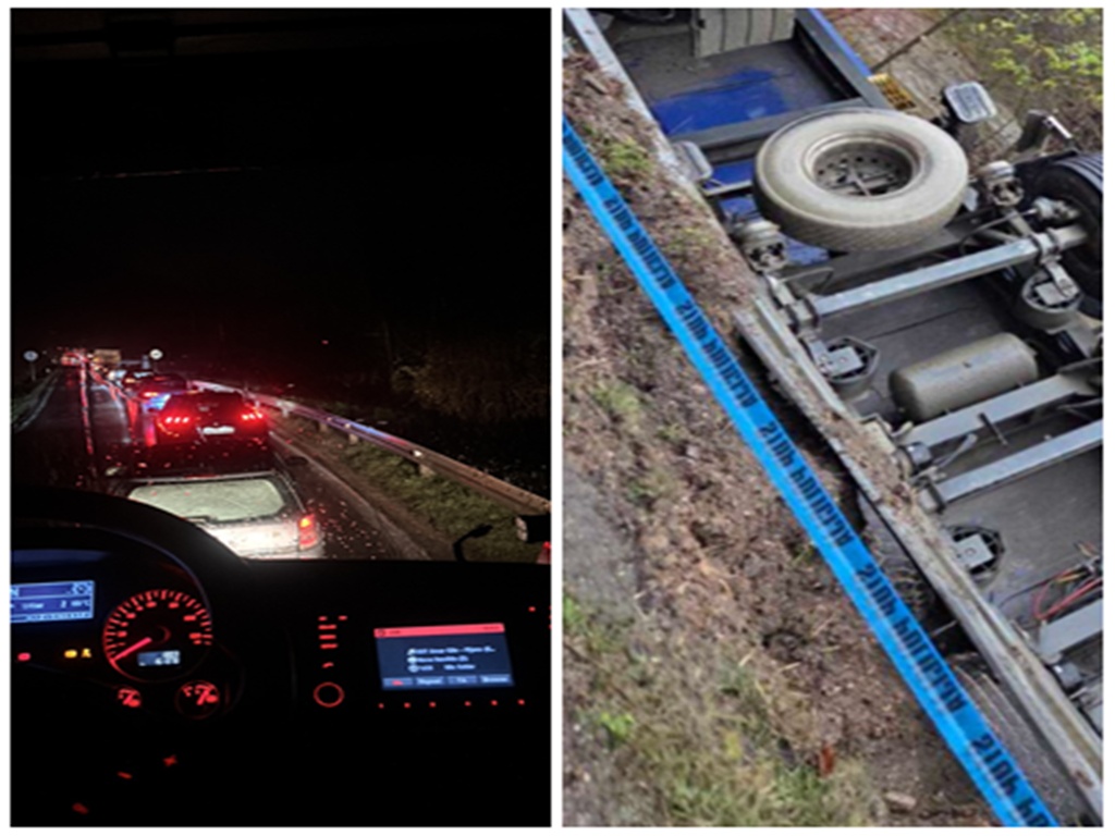 Na putu Lašva - Vitez prevrnut kamion