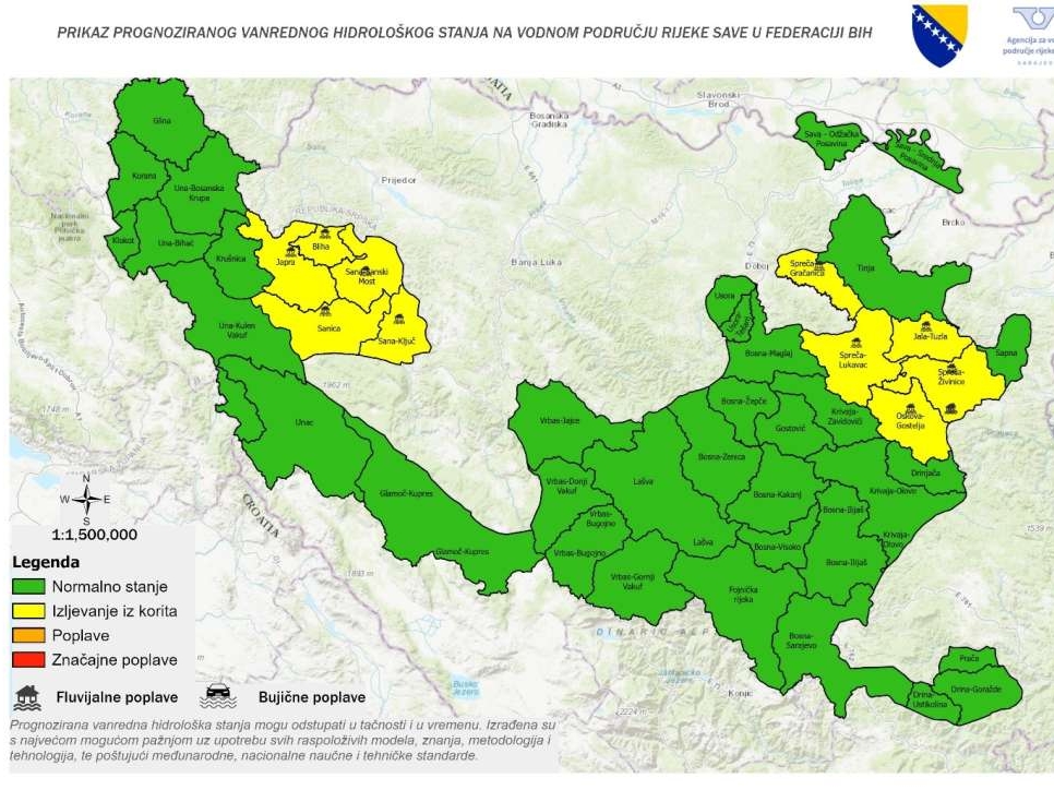 Očekuje se porast vodostaja na dijelu vodnog područja rijeke Save