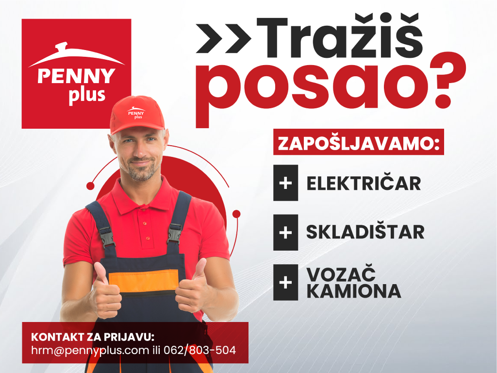 Penny plus traži električara za rad u Sarajevu