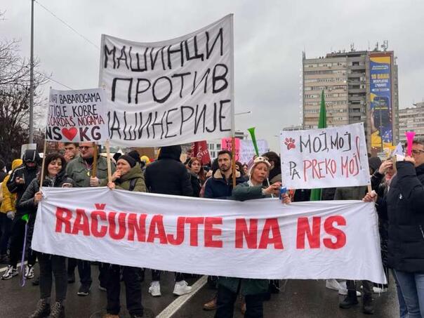 Počela 15-satna blokada studenata u centru Kragujevca