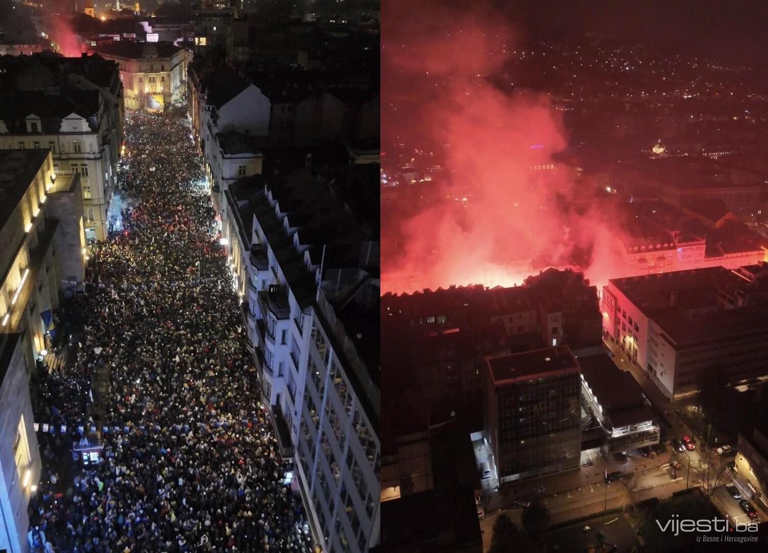 POGLEDAJTE PRIZORE IZ DRONA: Sarajevo slavi Mundijal