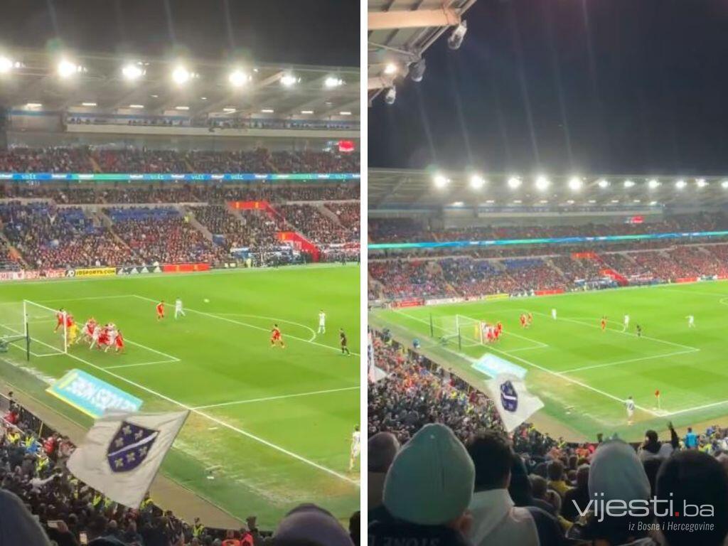 Pogledajte gol Edina Džeke s naše tribine u Cardiffu