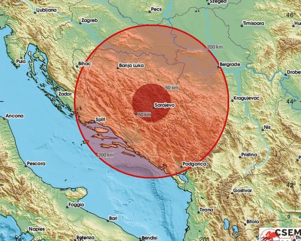 Potres zatresao Sarajevo: Građani osjetili podrhtavanje tla