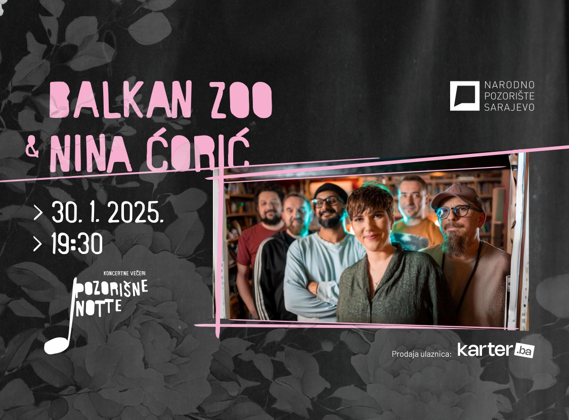 'Pozorišne notte': 30. januara koncert Balkan Zoo & Nina Ćorić