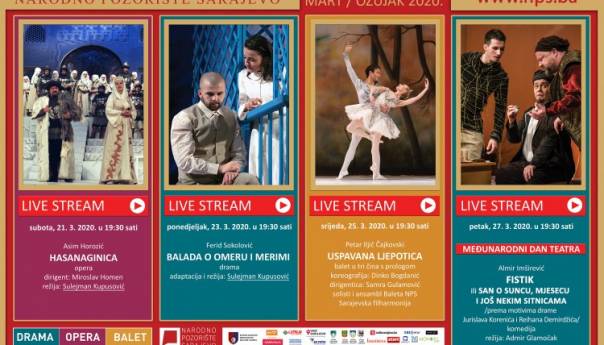 Predstave Narodnog pozorišta Sarajevo od sutra na YouTube kanalu