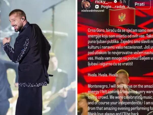 Ricky Martin nakon incidenta u Podgorici: "Crna Goro, birat samo..."