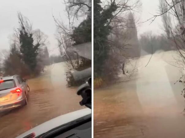 Rijeka Buna poplavila put između Blagaja i Bune