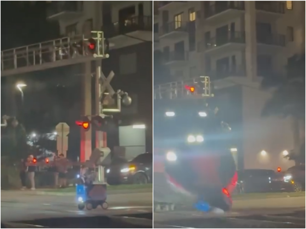 Robot za dostavu hrane zaglavio se na šinama, udario ga voz