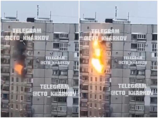 Ruski dron zabio se u zgradu na sjeveru Harkiva