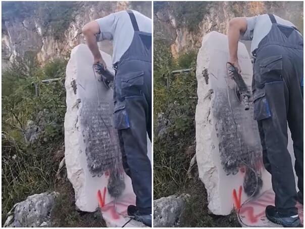 Video: Sanirana šteta na spomeniku na Kazanima