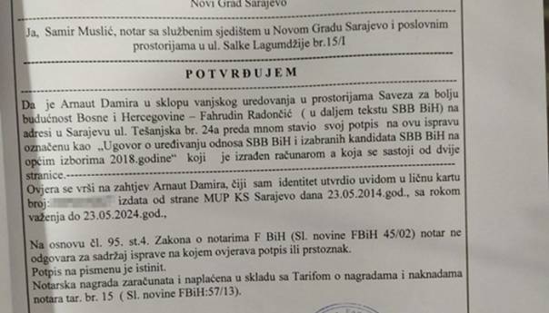 SBB objavio ugovore: Arnaut brani Durakovićku od samog sebe
