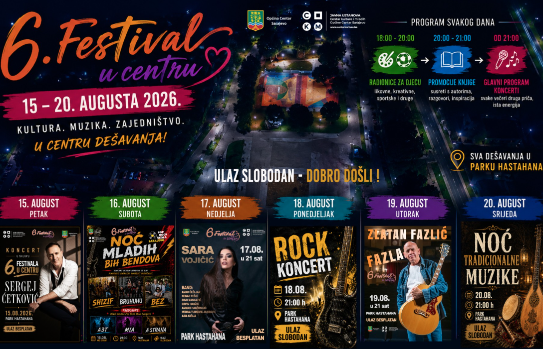 Šest dana besplatnog programa u Hastahani: Počinje 6. Festival u Centru