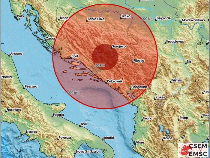 Slabiji zemljotres registrovan na području Mostara