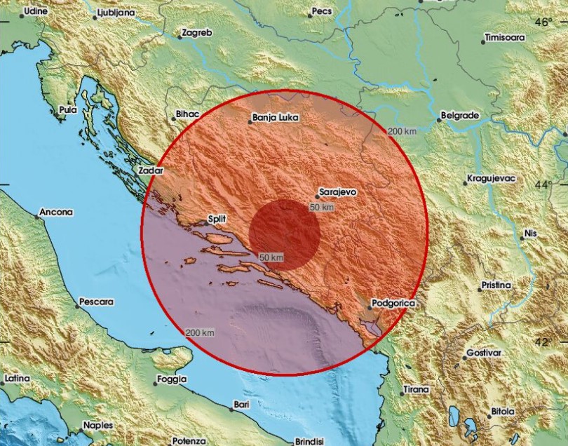 Slabiji zemljotres zabilježen između Mostara i Ljubuškog
