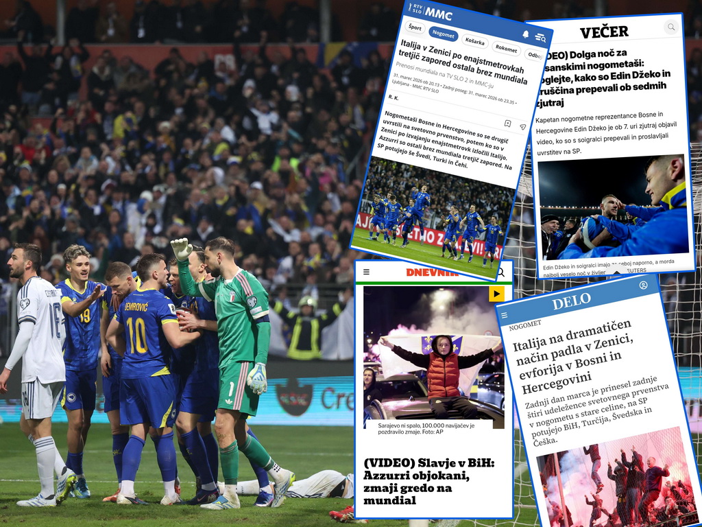 Slovenski mediji: "Azzuri" u suzama, pobjeda digla cijelu BiH na noge