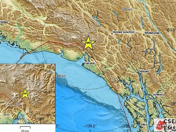 Snažan zemljotres na granici Kanade i Aljaske