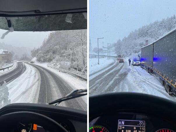 Snijeg na cestama, otežan saobraćaj u dijelovima Bosne