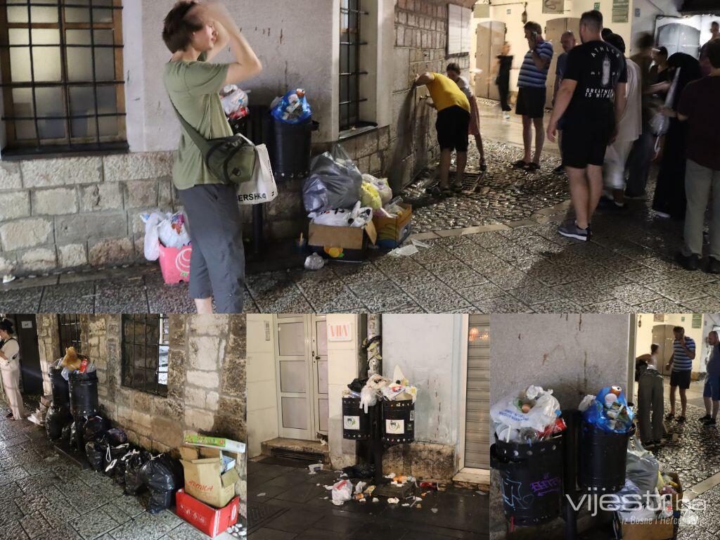 Sramotne slike: Centar Sarajeva pun turista i zatrpan smećem